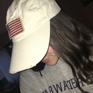 cream american flag hat